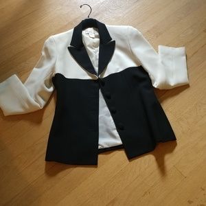 Casual Corner 2 piece black and white suit-4P